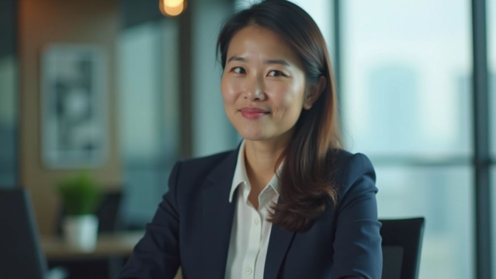 Person in modern Hong Kong office setting looking calm and focused at their workspace
